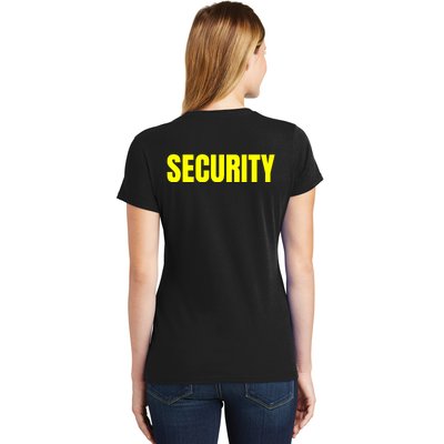 Security Front & Back Print Staff Event Uniform Bouncer Women's T-Shirt