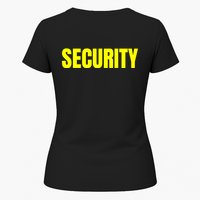 Security Front & Back Print Staff Event Uniform Bouncer Womens T-Shirt