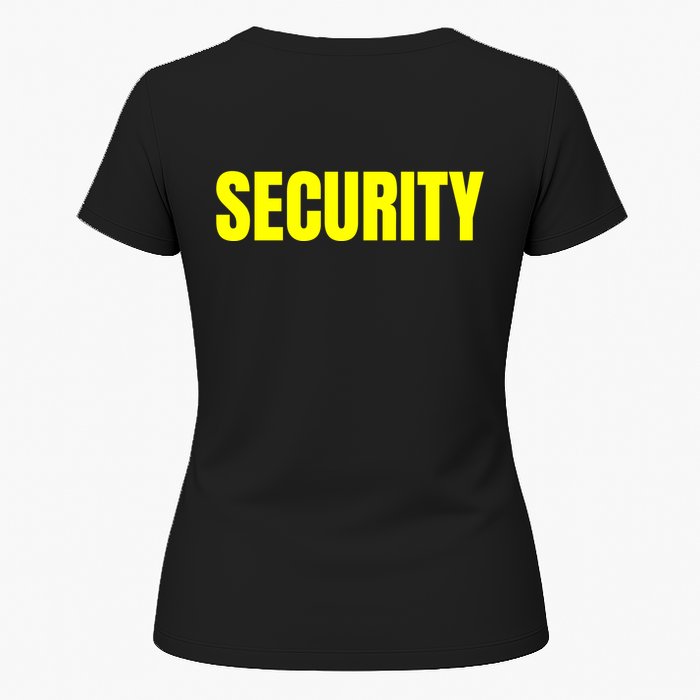 Security Front & Back Print Staff Event Uniform Bouncer Womens T-Shirt