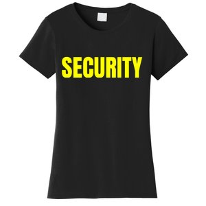 Security Front & Back Print Staff Event Uniform Bouncer Women's T-Shirt