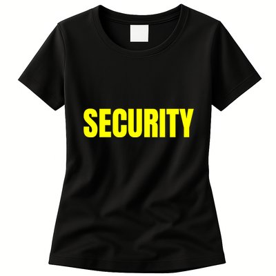Security Front & Back Print Staff Event Uniform Bouncer Womens T-Shirt