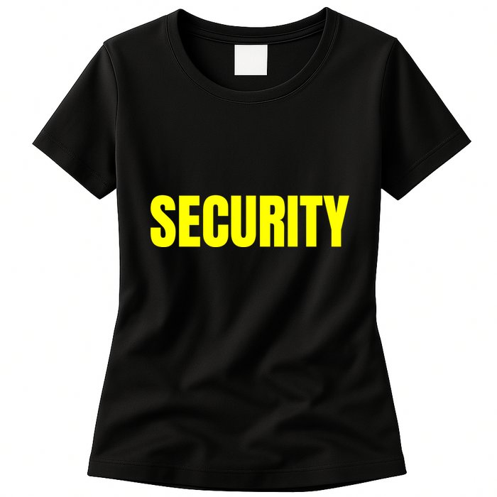 Security Front & Back Print Staff Event Uniform Bouncer Womens T-Shirt