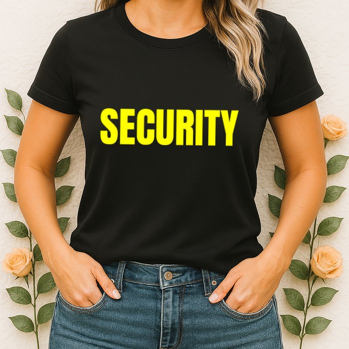 Security Front & Back Print Staff Event Uniform Bouncer Womens T-Shirt