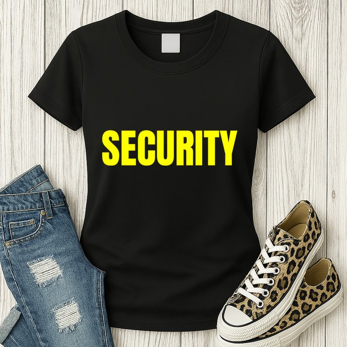 Security Front & Back Print Staff Event Uniform Bouncer Womens T-Shirt