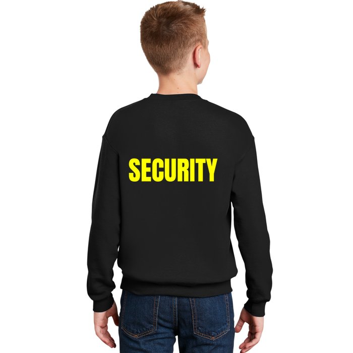 Security Front & Back Print Staff Event Uniform Bouncer Kids Sweatshirt