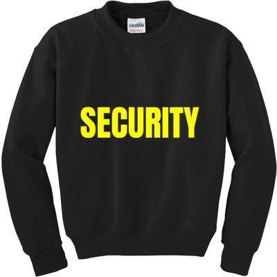 Security Front & Back Print Staff Event Uniform Bouncer Kids Sweatshirt