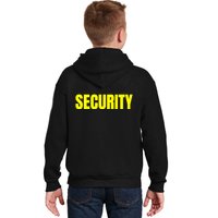 Security Front & Back Print Staff Event Uniform Bouncer Kids Hoodie