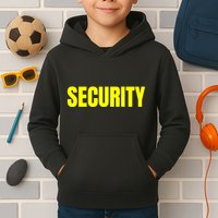 Security Front & Back Print Staff Event Uniform Bouncer Kids Hoodie