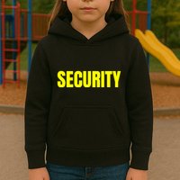 Security Front & Back Print Staff Event Uniform Bouncer Kids Hoodie