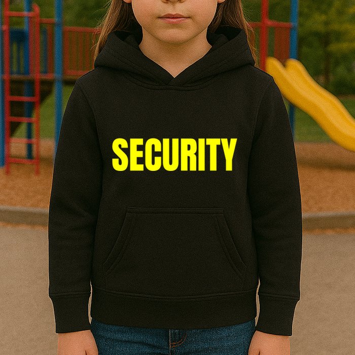 Security Front & Back Print Staff Event Uniform Bouncer Kids Hoodie