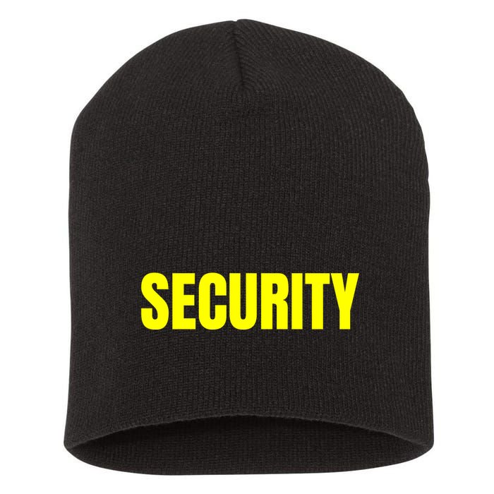 Security Front & Back Print Staff Event Uniform Bouncer Short Acrylic Beanie