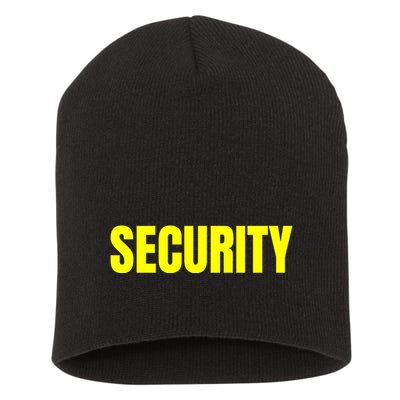 Security Front & Back Print Staff Event Uniform Bouncer Short Acrylic Beanie