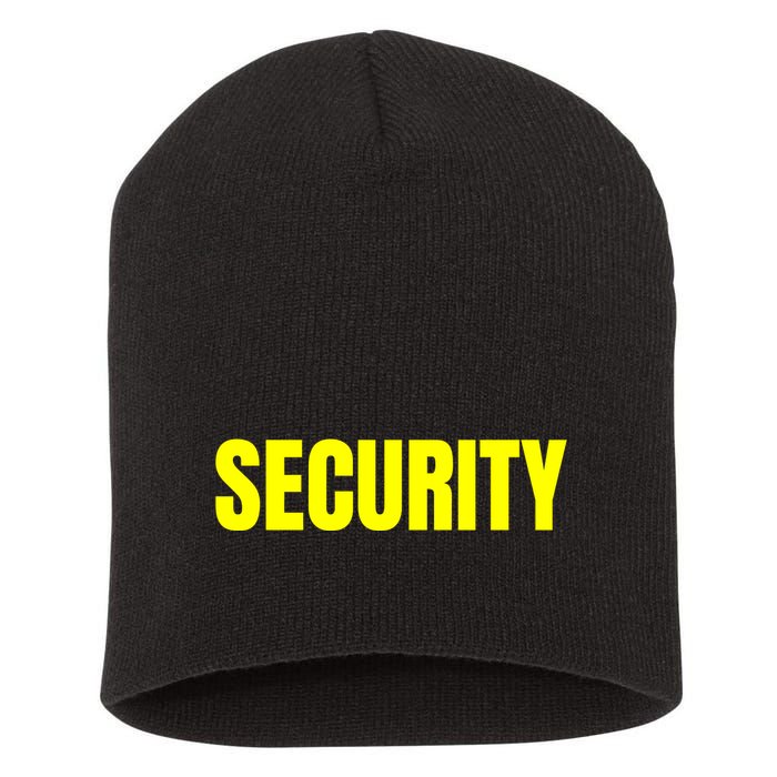 Security Front & Back Print Staff Event Uniform Bouncer Short Acrylic Beanie