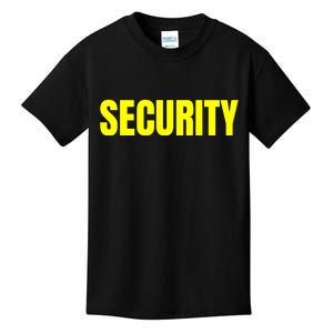 Security Front & Back Print Staff Event Uniform Bouncer Kids T-Shirt