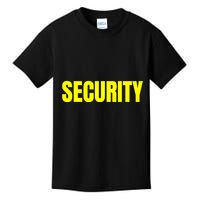Security Front & Back Print Staff Event Uniform Bouncer Kids T-Shirt