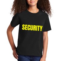 Security Front & Back Print Staff Event Uniform Bouncer Kids T-Shirt