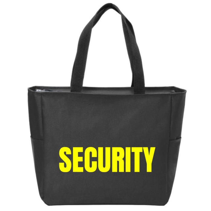 Security Front & Back Print Staff Event Uniform Bouncer Zip Tote Bag