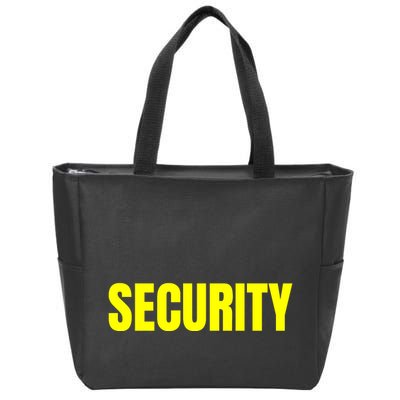 Security Front & Back Print Staff Event Uniform Bouncer Zip Tote Bag