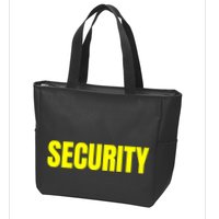 Security Front & Back Print Staff Event Uniform Bouncer Zip Tote Bag