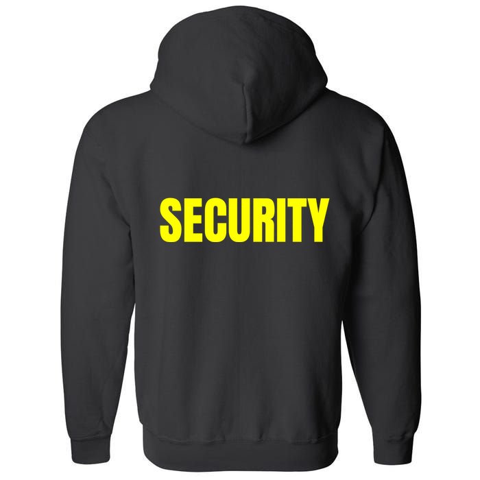 Security Front & Back Print Staff Event Uniform Bouncer Full Zip Hoodie