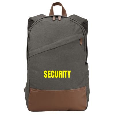 Security Front & Back Print Staff Event Uniform Bouncer Cotton Canvas Backpack