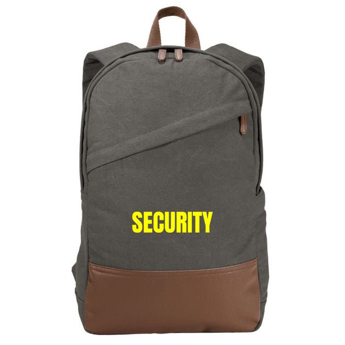 Security Front & Back Print Staff Event Uniform Bouncer Cotton Canvas Backpack