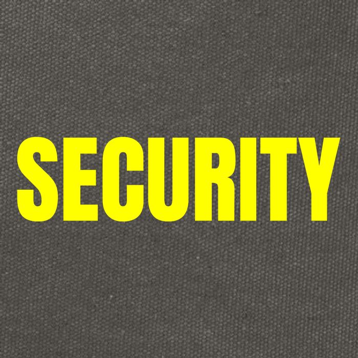 Security Front & Back Print Staff Event Uniform Bouncer Cotton Canvas Backpack