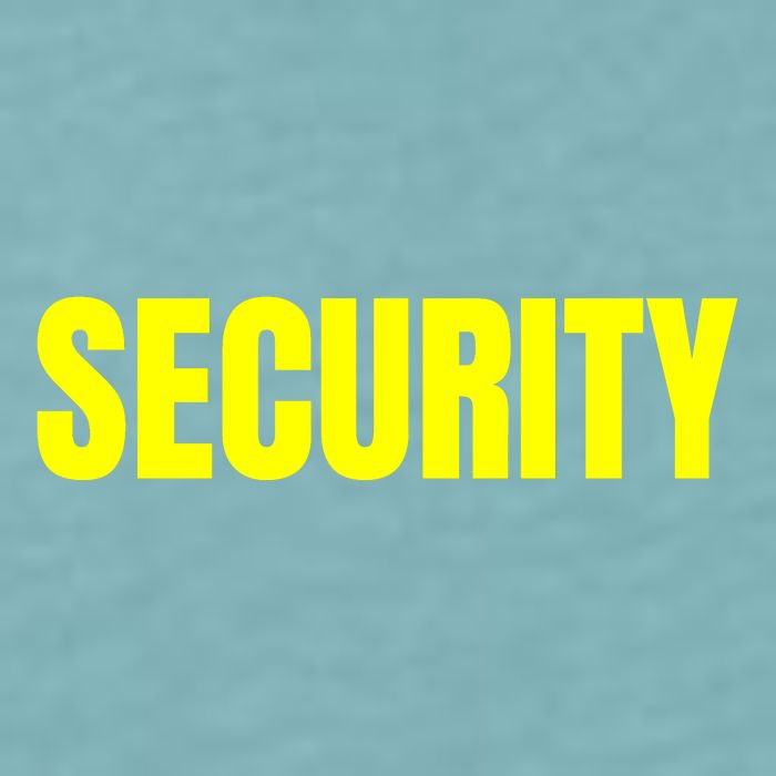 Security Front & Back Print Staff Event Uniform Bouncer Sueded Cloud Jersey T-Shirt