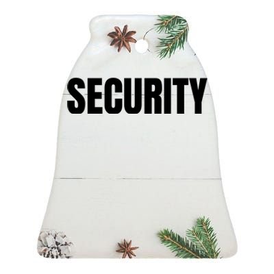 Security Front & Back Print Staff Event Uniform Bouncer Ceramic Bell Ornament