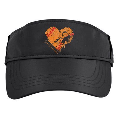 San Francisco Baseball Heart Distressed Vintage Adult Drive Performance Visor