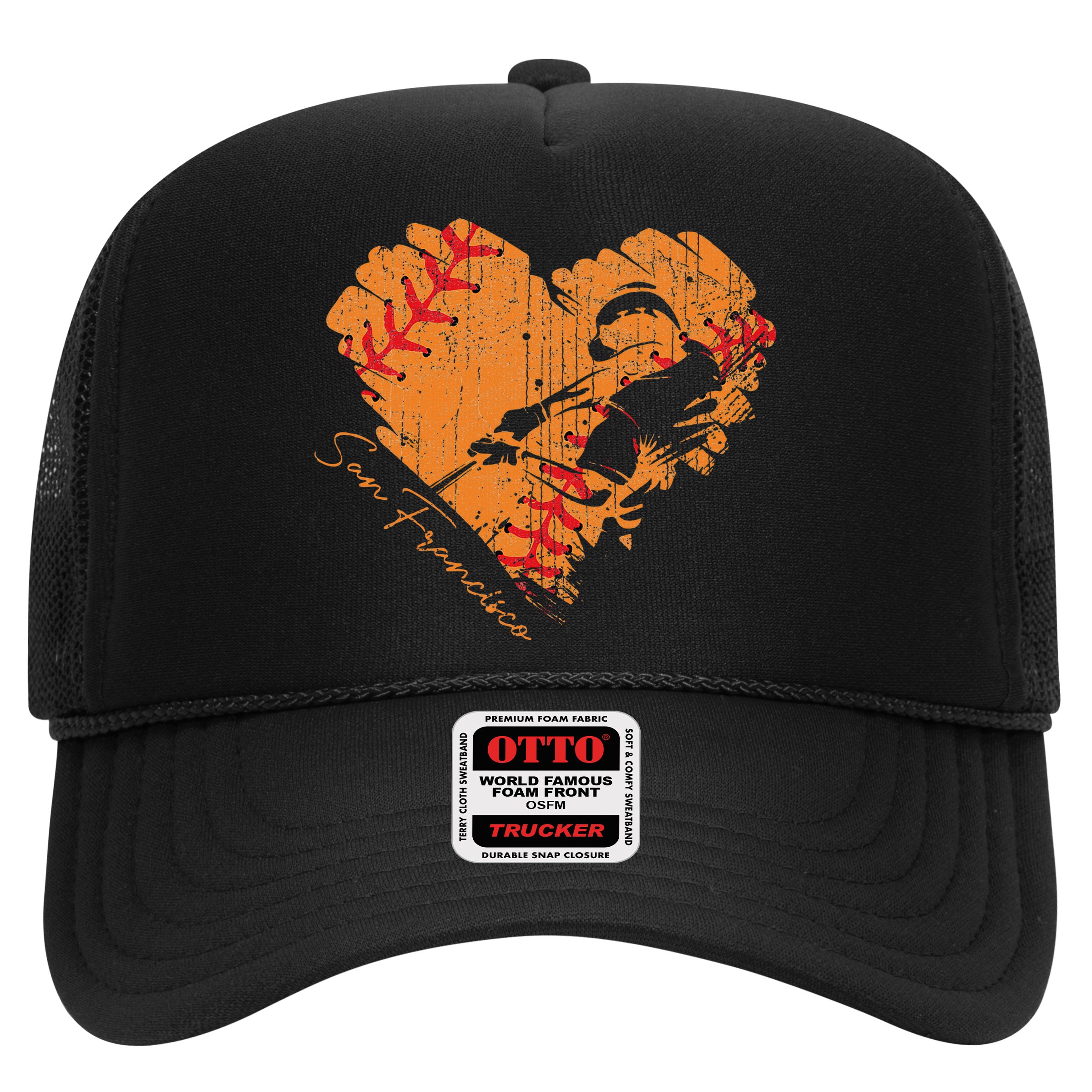 San Francisco Baseball Heart Distressed Vintage Hat