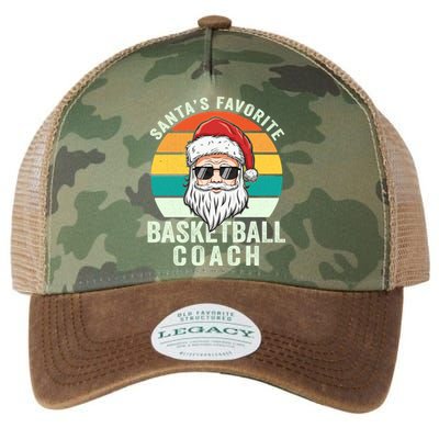 Santa's Favorite Basketball Coach Funny Christmas Basketball Gift Legacy Tie Dye Trucker Hat