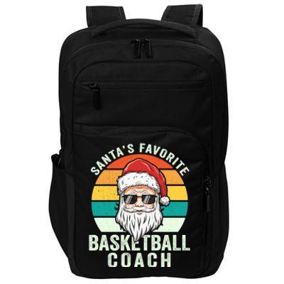 Santa's Favorite Basketball Coach Funny Christmas Basketball Gift Impact Tech Backpack