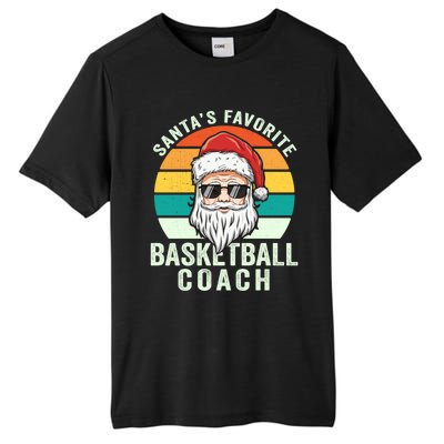 Santa's Favorite Basketball Coach Funny Christmas Basketball Gift Tall Fusion ChromaSoft Performance T-Shirt