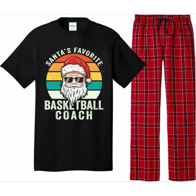 Santa's Favorite Basketball Coach Funny Christmas Basketball Gift Pajama Set