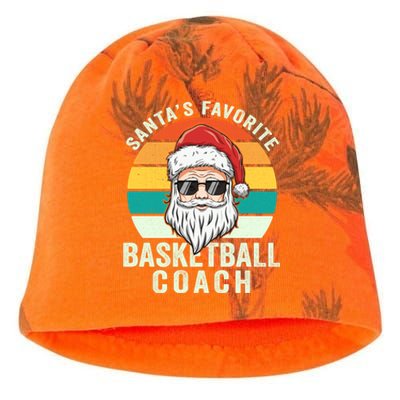 Santa's Favorite Basketball Coach Funny Christmas Basketball Gift Kati - Camo Knit Beanie