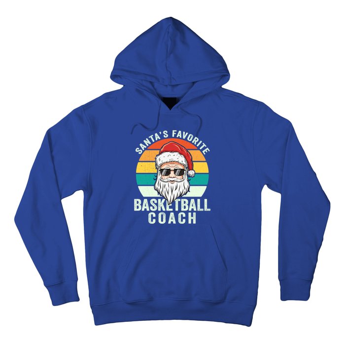 Santa's Favorite Basketball Coach Funny Christmas Basketball Gift Hoodie