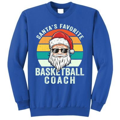 Santa's Favorite Basketball Coach Funny Christmas Basketball Gift Sweatshirt