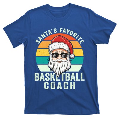 Santa's Favorite Basketball Coach Funny Christmas Basketball Gift T-Shirt