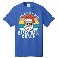 Santa's Favorite Basketball Coach Funny Christmas Basketball Gift Tall T-Shirt