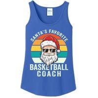 Santa's Favorite Basketball Coach Funny Christmas Basketball Gift Ladies Essential Tank