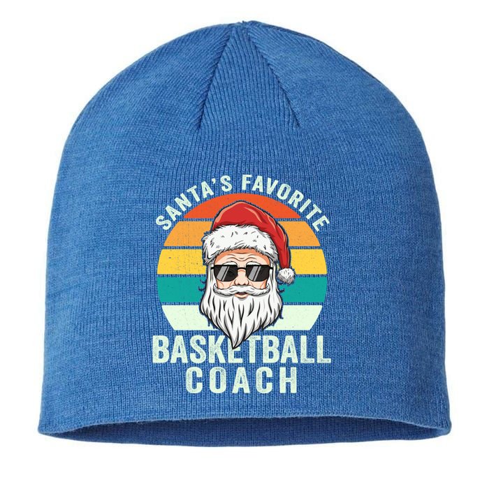 Santa's Favorite Basketball Coach Funny Christmas Basketball Gift Sustainable Beanie