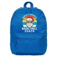 Santa's Favorite Basketball Coach Funny Christmas Basketball Gift 16 in Basic Backpack