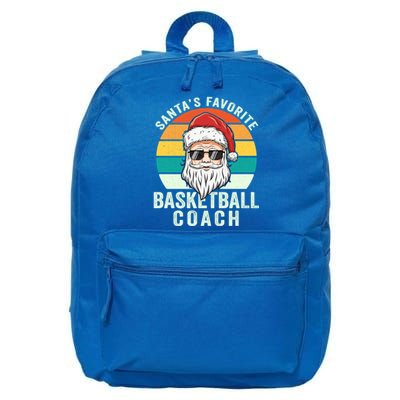 Santa's Favorite Basketball Coach Funny Christmas Basketball Gift 16 in Basic Backpack