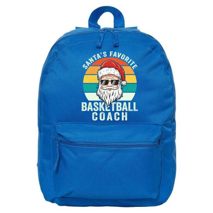 Santa's Favorite Basketball Coach Funny Christmas Basketball Gift 16 in Basic Backpack