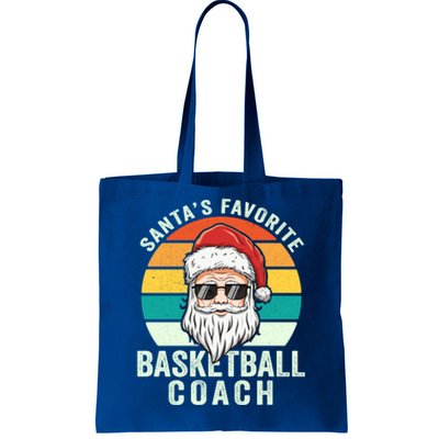 Santa's Favorite Basketball Coach Funny Christmas Basketball Gift Tote Bag