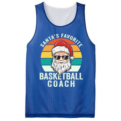 Santa's Favorite Basketball Coach Funny Christmas Basketball Gift Mesh Reversible Basketball Jersey Tank