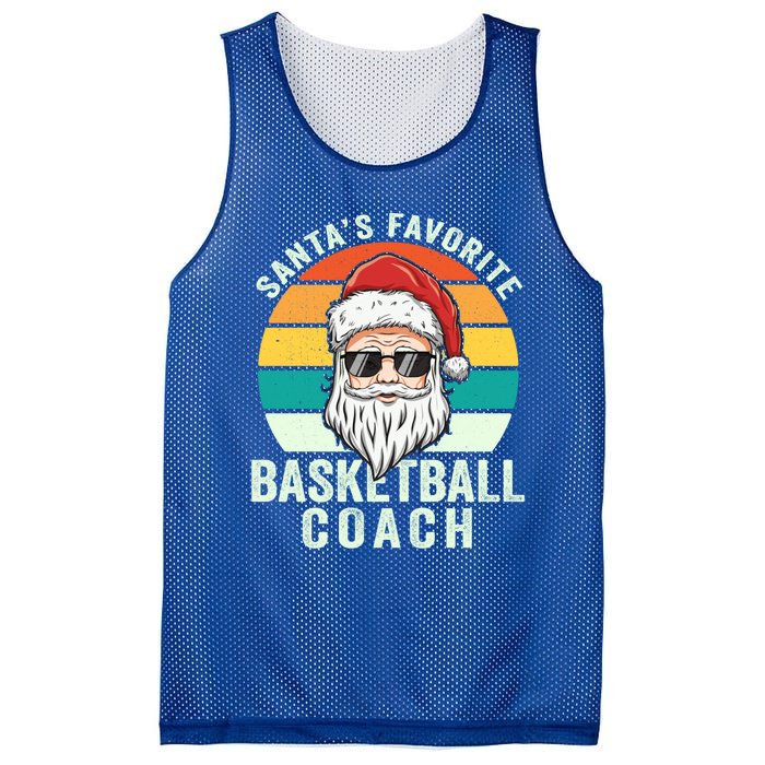 Santa's Favorite Basketball Coach Funny Christmas Basketball Gift Mesh Reversible Basketball Jersey Tank