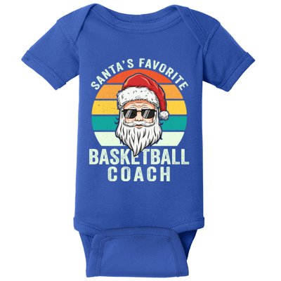 Santa's Favorite Basketball Coach Funny Christmas Basketball Gift Baby Bodysuit