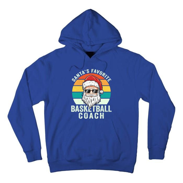 Santa's Favorite Basketball Coach Funny Christmas Basketball Gift Tall Hoodie